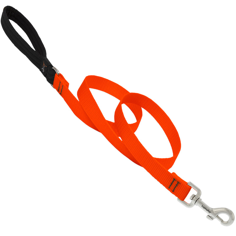 LUPINEPET - LupinePet Basic Solids Blaze Orange Blaze Orange Nylon Dog Leash [52509]