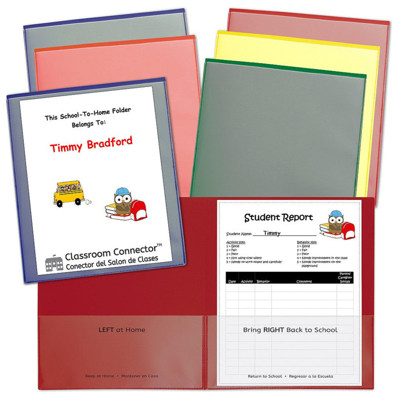 C-LINE - Classroom Connector School-To-Home Folder, Assorted Colors, Pack of 6