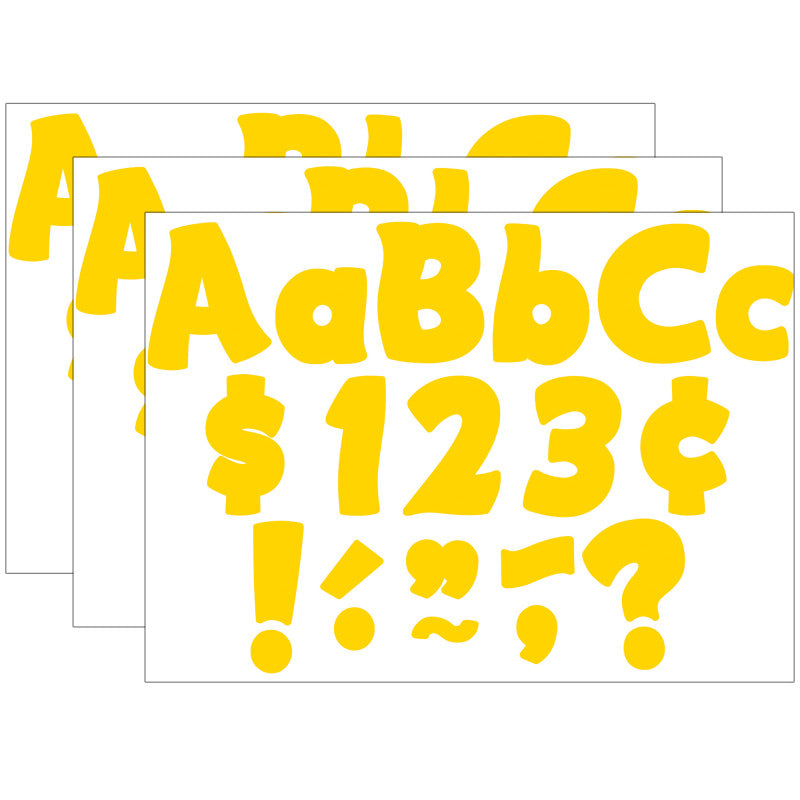 TEACHER CREATED RESOURCES - Yellow Gold Funtastic 4" Letters Combo Pack, 208 Per Pack, 3 Packs