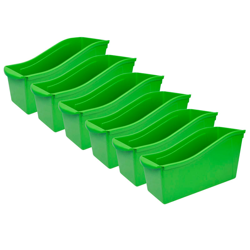 STOREX - Large Book Bin, Green, Pack of 6