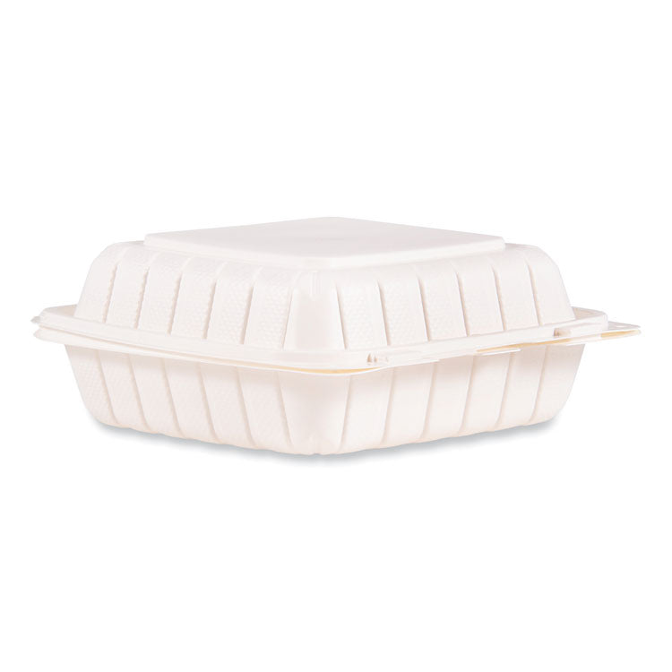 Dart - Hinged Lid Containers, Single Compartment, 8.25 x 8 x 3, White, Plastic, 150/Carton