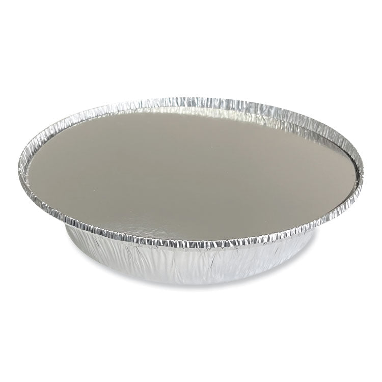 Boardwalk - Round Aluminum To-Go Containers with Lid, 24 oz, 7" Diameter x 1.47"h, Silver 200/Carton