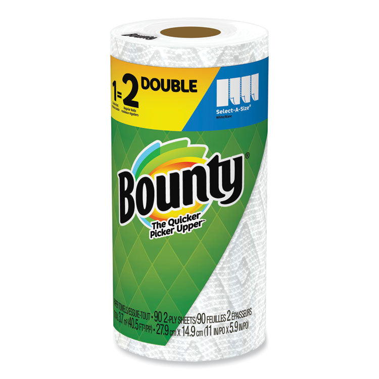 Bounty - Select-a-Size Kitchen Roll Paper Towels, 2-Ply, 5.9 x 11, White, 90 Sheets/Double Roll, 24 Rolls/Carton