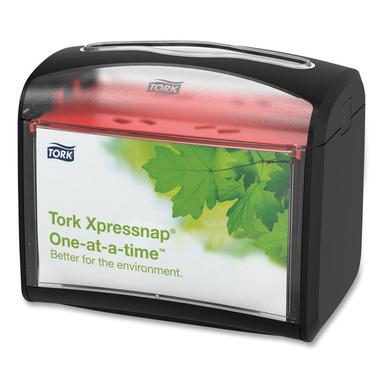 Tork - Xpressnap Tabletop Napkin Dispenser, 7.9 x 5.6 x 7.9, Black