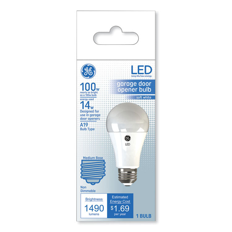 GE - LED Soft White A19 Garage Door Opener Bulb, 14 W