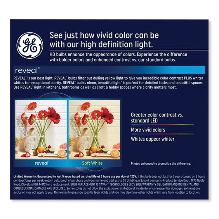 GE - Reveal HD+ Color-Enhancing LED Indoor Floodlight, BR30, 9 W, 2/Pack