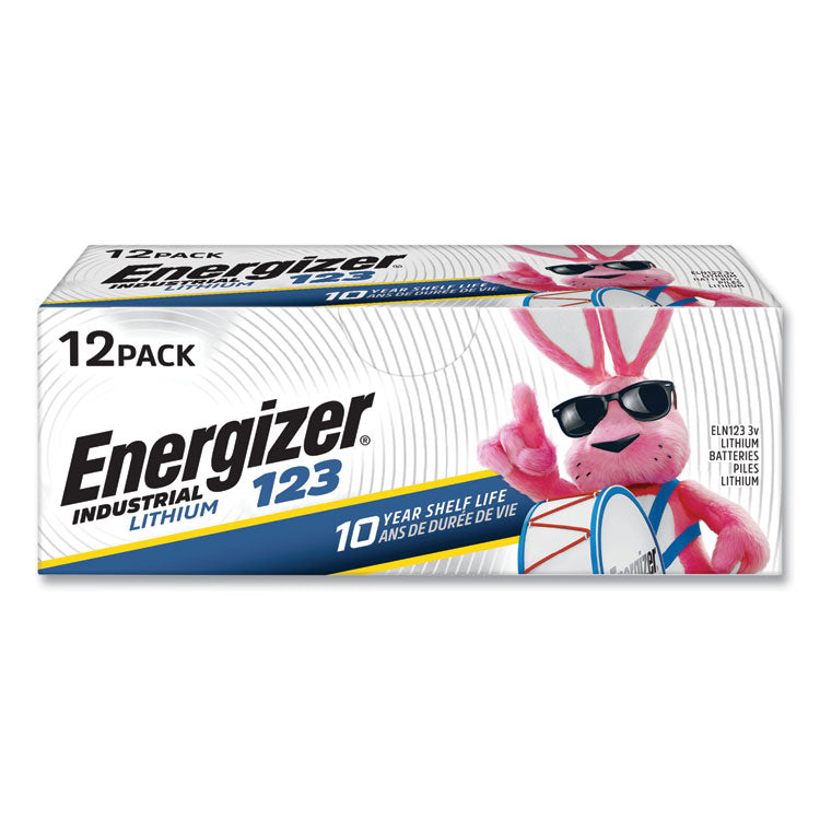 Energizer - Industrial Lithium CR123 Photo Battery, 3 V, 12/Pack