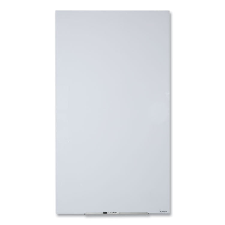 Quartet - InvisaMount Vertical Magnetic Glass Dry-Erase Boards, 28 x 50, White Surface