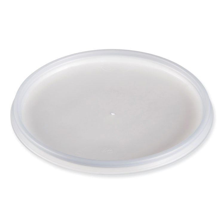 Dart - Plastic Lids for Foam Cups, Bowls and Containers, Vented, Fits 12-60 oz, Translucent, 100/Pack, 10 Packs/Carton