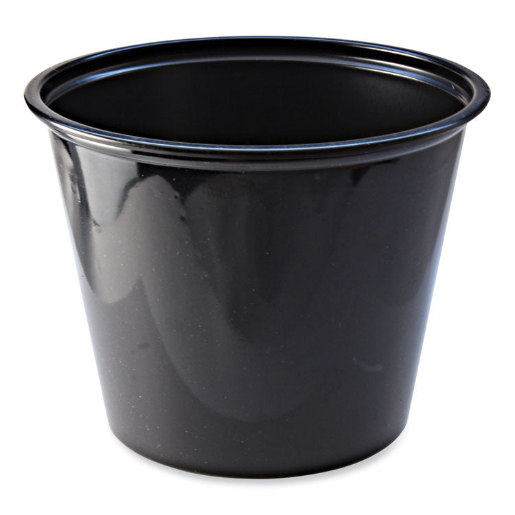 Fabri-Kal - Portion Cups, 5.5 oz, Black, 125/Sleeve, 20 Sleeves/Carton