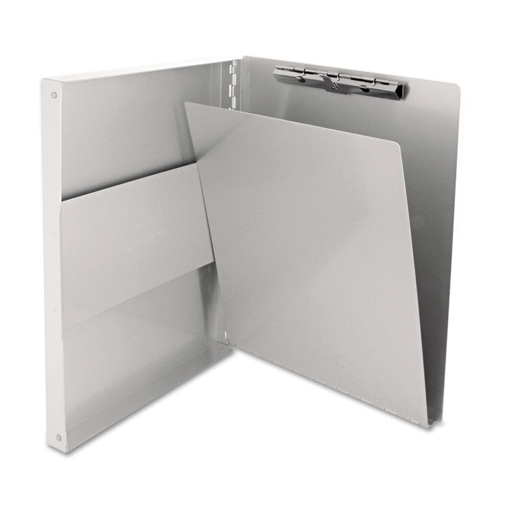 Saunders - Snapak Aluminum Side-Open Forms Folder, 0.5" Clip Capacity, Holds 8.5 x 11 Sheets, Silver