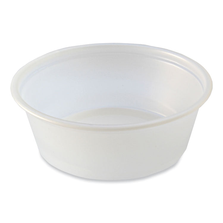 Fabri-Kal - Portion Cups, Squat, 1.5 oz, Translucent, 125/Sleeve, 20 Sleeve/Carton