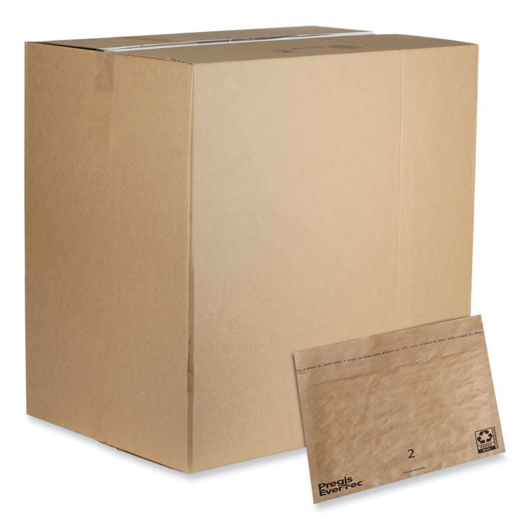 Pregis - EverTec Curbside Recyclable Padded Mailer, #2, Kraft Paper, Self-Adhesive Closure, 12 x 9, Brown, 100/Carton