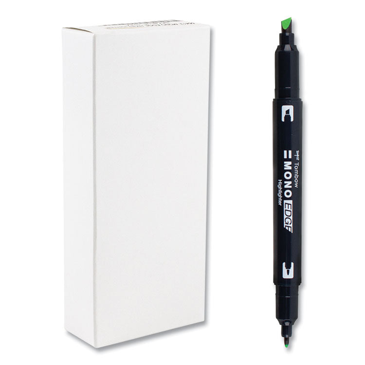 Tombow Mono - Highlighters, Yellow Green Ink, Bullet/Chisel Tip, Yellow Green Barrel, 10/Box