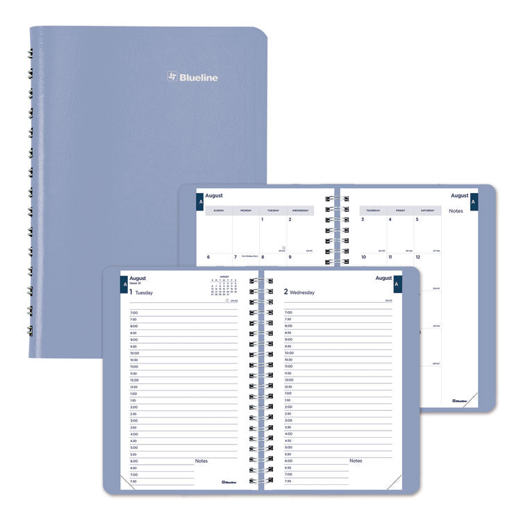 Blueline - Academic Daily/Monthly Planner, 8 x 5, Cloud Blue Cover, 12-Month (Aug to July): 2023 to 2024