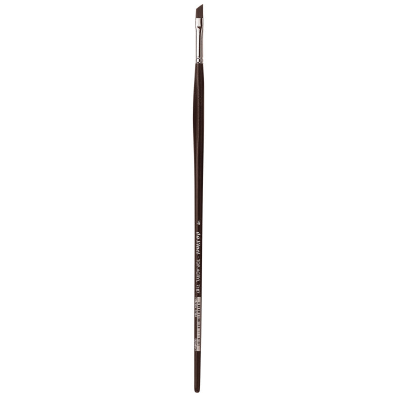TOP-ACRYL Red-Brown Brush, Synthetic, Acrylic & Oil, Slant, Series 7187, Size 4