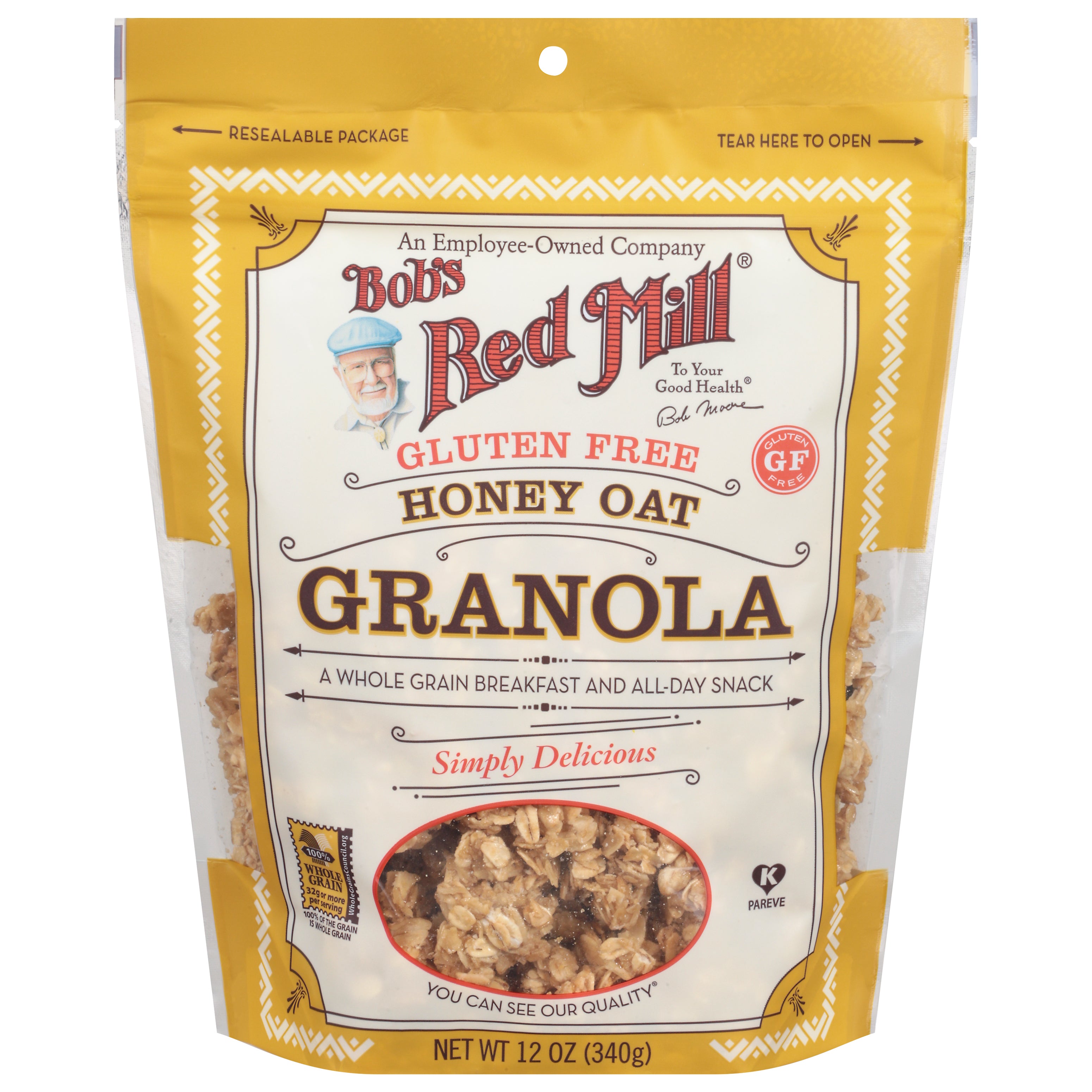Bob's Red Mill Gluten Free Honey Oat Granola 12 oz - Case of 4