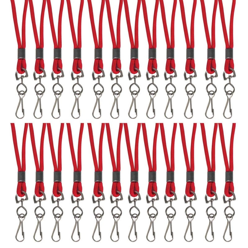 C-LINE - Standard Lanyard, Red, Swivel Hook, Pack of 24