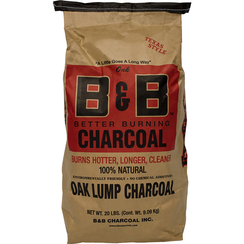 B&B CHARCOAL - B&B Charcoal All Natural Oak Hardwood Lump Charcoal 20 lb