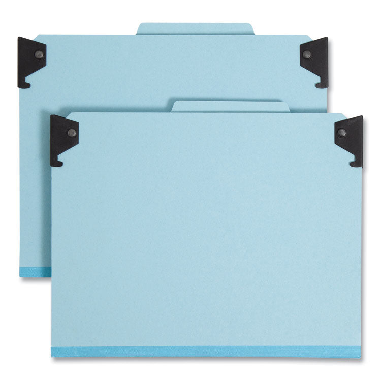 Smead - FasTab Hanging Pressboard Classification Folders, 1 Divider, Letter Size, Blue