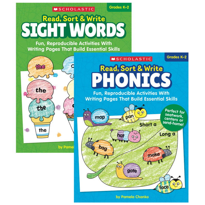 SCHOLASTIC TEACHING SOLUTIONS - Read, Sort & Write Reproducible Workbook Bundle, Grade K-2