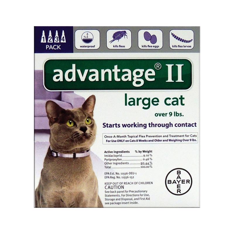 BAYER - Bayer Advantage II Liquid Cat Flea Drops Imidacloprid/Pyriproxyfen 0.108 oz