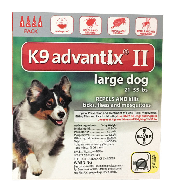 BAYER - Bayer K9 Advantix II Liquid Dog Flea Drops Imidacloprid/Permethrin/Pyriproxyfen 0.34 oz