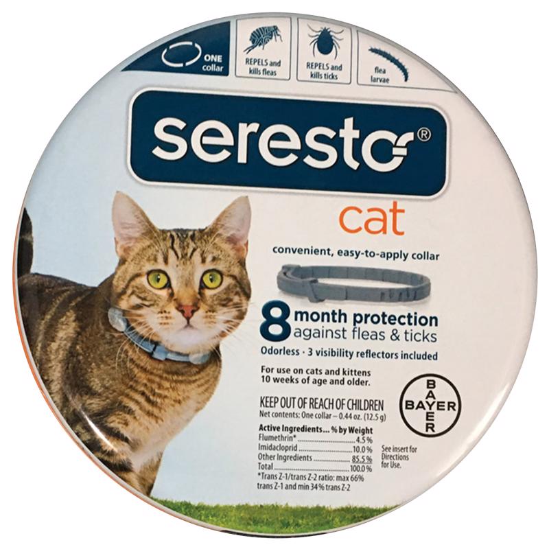 BAYER - Bayer Seresto Solid Cat Flea and Tick Collar Flumethrin/Imidacloprid 0.44 oz