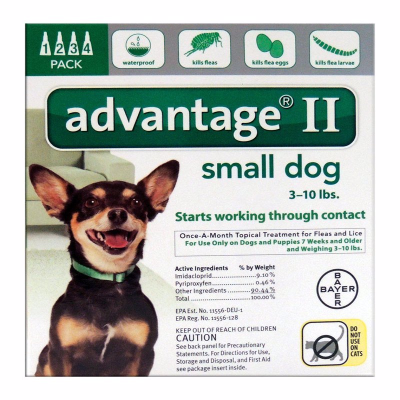 BAYER - Bayer Advantage II Liquid Dog Flea Drops Imidacloprid/Pyriproxyfen 0.056 oz