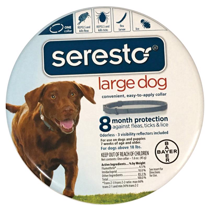 BAYER - Bayer Seresto Solid Dog Flea and Tick Collar Imidacloprid/Flumethrin 1.6 oz