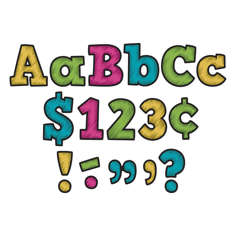 TEACHER CREATED RESOURCES - Chalkboard Brights Bold Block 4" Letters Combo Pack, 230 Pieces Per Pack, 3 Packs
