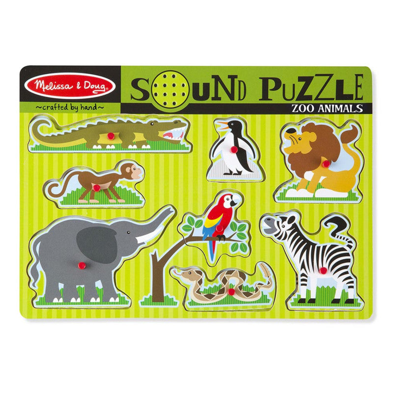 MELISSA & DOUG - Zoo Animals Sound Puzzle, 8 Pieces