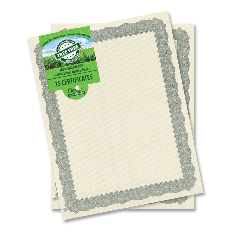 Geographics - Award Certificates, 8.5 x 11, Natural with Silver Braided Border. 15/Pack