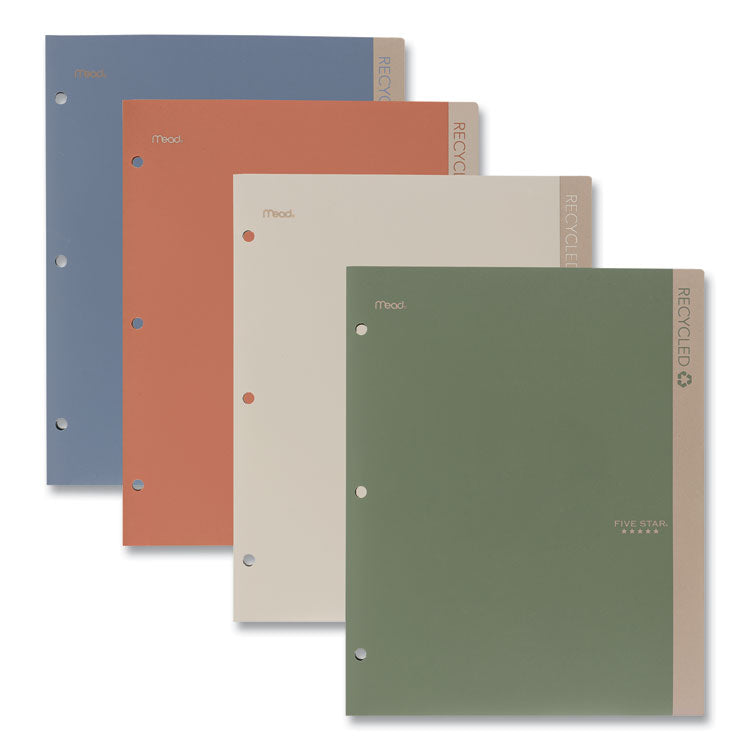 Five Star - Recycled Plastic Two-Pocket Folder, 11" x 8.5", Randomly Assorted
