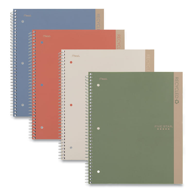 Five Star - Recycled Notebook, 1 Subject, Medium/College Rule, Randomly Assorted Cover, 11 x 8.5 Sheets
