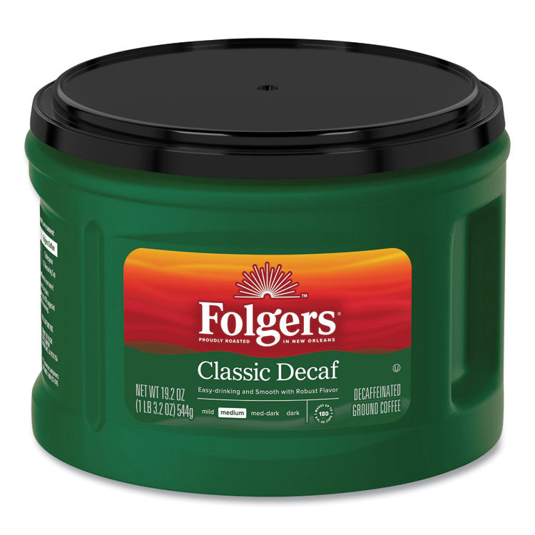 Folgers - Coffee, Classic Roast Decaffeinated, Ground, 19.2 oz Can