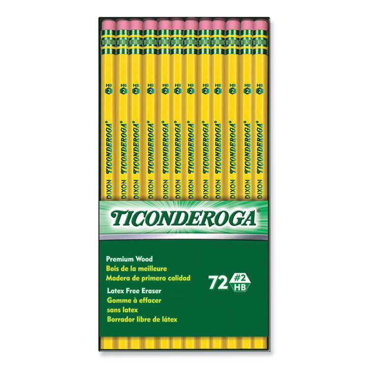 Ticonderoga - Pencils, HB (#2), Black Lead, Yellow Barrel, 72/Pack