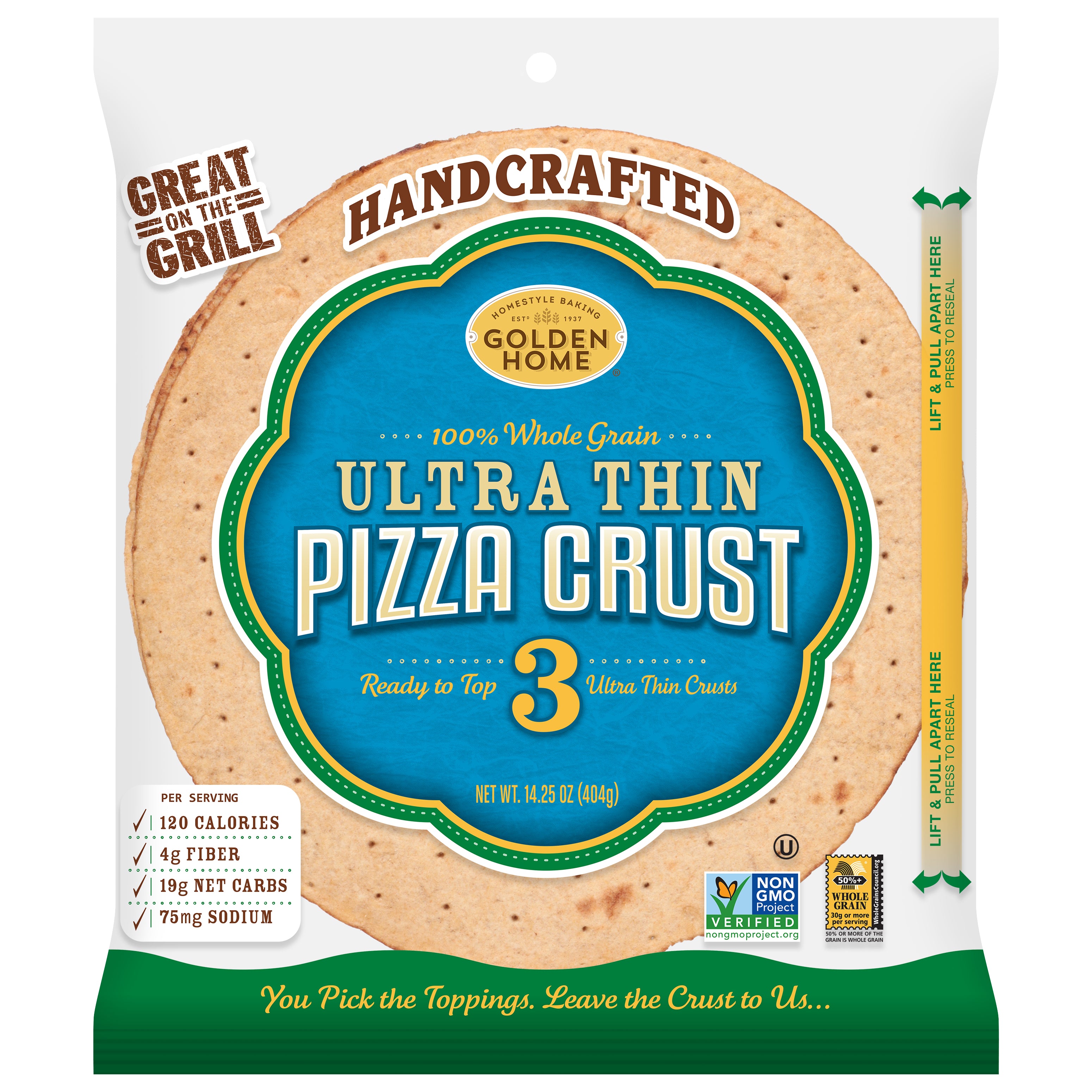 Golden Home Ultra Thin Pizza Crust 3 Each - Case of 10