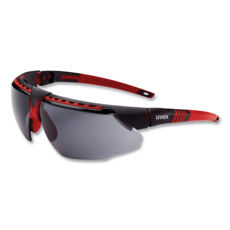 Honeywell Uvex - Avatar Safety Glasses, Black/Red Polycarbonate Frame, Gray Polycarbonate Lens