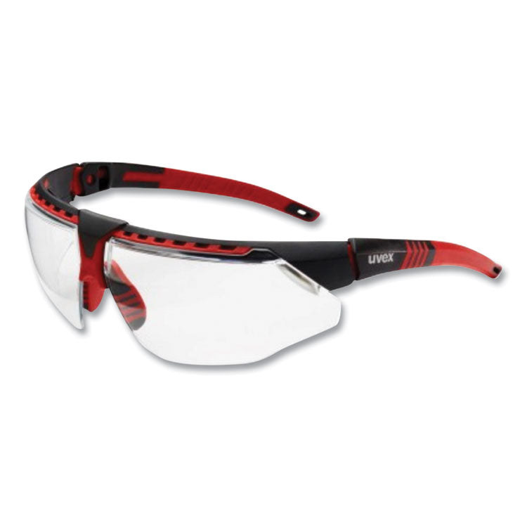 Honeywell Uvex - Avatar Safety Glasses, Red/Black Polycarbonate Frame, Clear Polycarbonate Lens