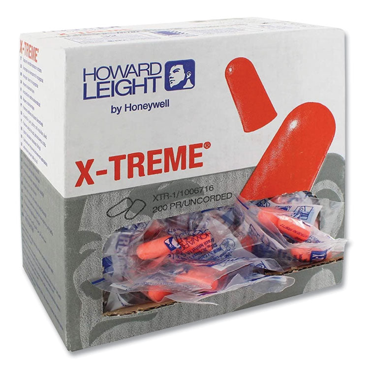 Howard Leight by Honeywell - X-TREME Uncorded Disposable Earplugs, Uncorded, One Size Fits Most, 32 dB, Orange, 2,000/Carton