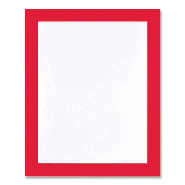 deflecto - Self Adhesive Sign Holders, 11 x 17 Insert, Clear with Red Border, 2/Pack