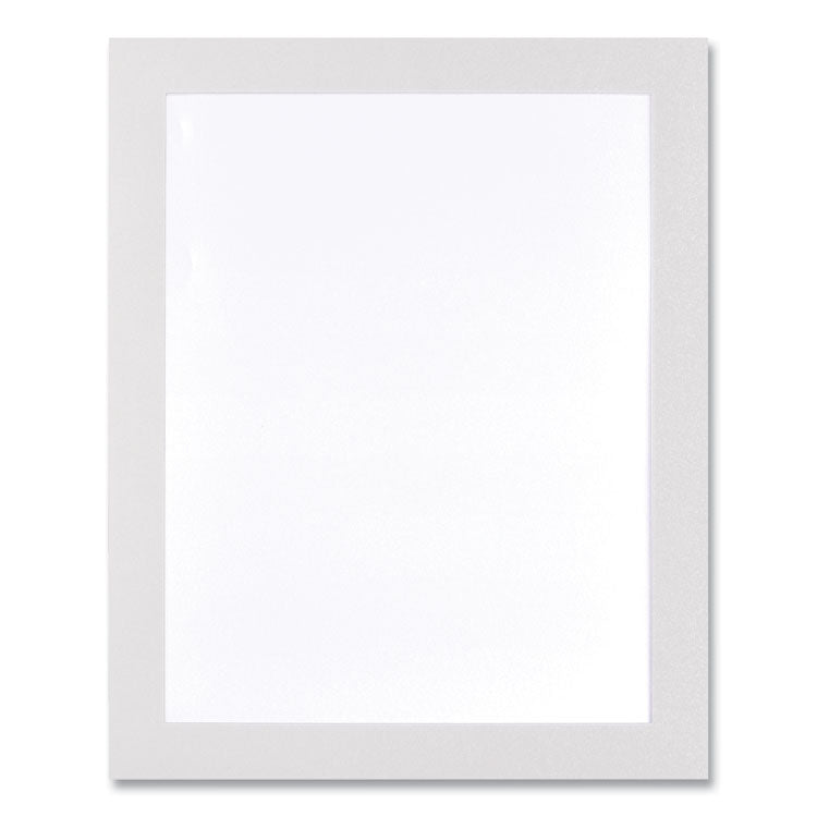 deflecto - Self Adhesive Sign Holders, 8.5 x 11 Insert, Clear with White Border, 2/Pack