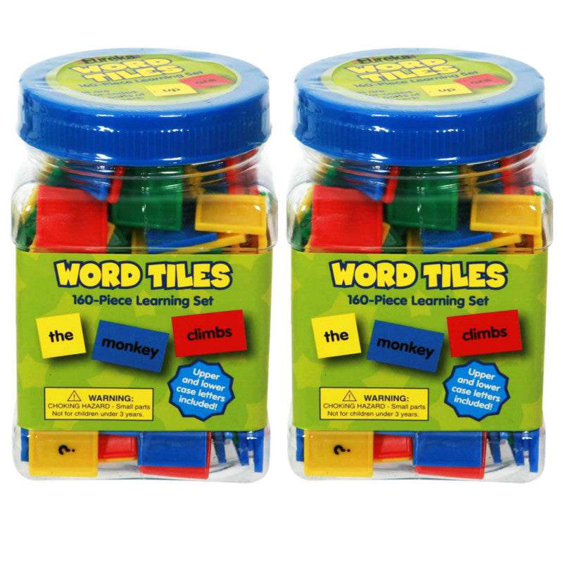 EUREKA - Tub of Word Tiles, 160 Per Set, 2 Sets