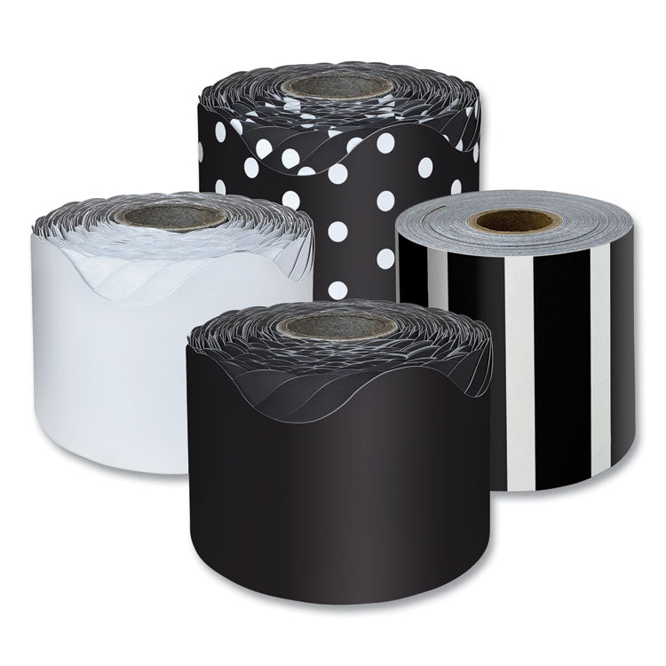 Carson-Dellosa Education - Rolled Scalloped Border Set, 2.25" x 65 ft, Assorted, 4/Set