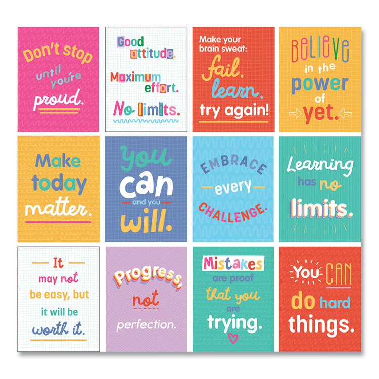 Carson-Dellosa Education - Mini Posters, Growth Mindset Quotes, 8.5 x 11, 12/Set
