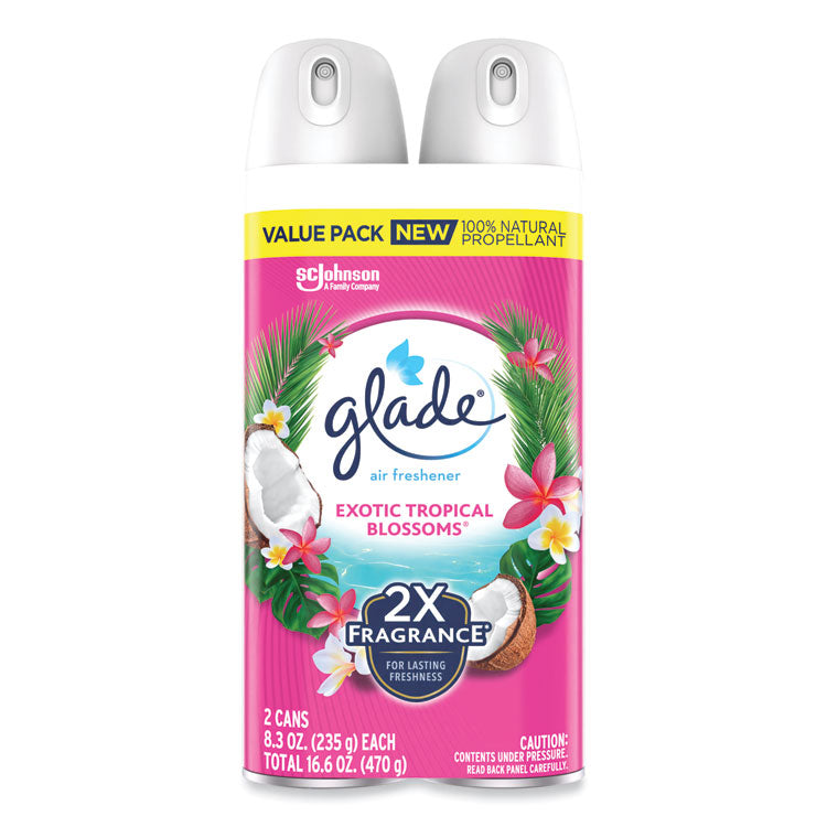 Glade - Air Freshener, Tropical Blossoms Scent, 8.3 oz, 2/Pack, 3 Packs/Carton