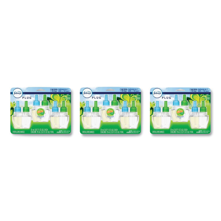 Febreze - PLUG Air Freshener Refills, Gain Original, 2.63 oz, 3 Pack, 3 Packs/Carton