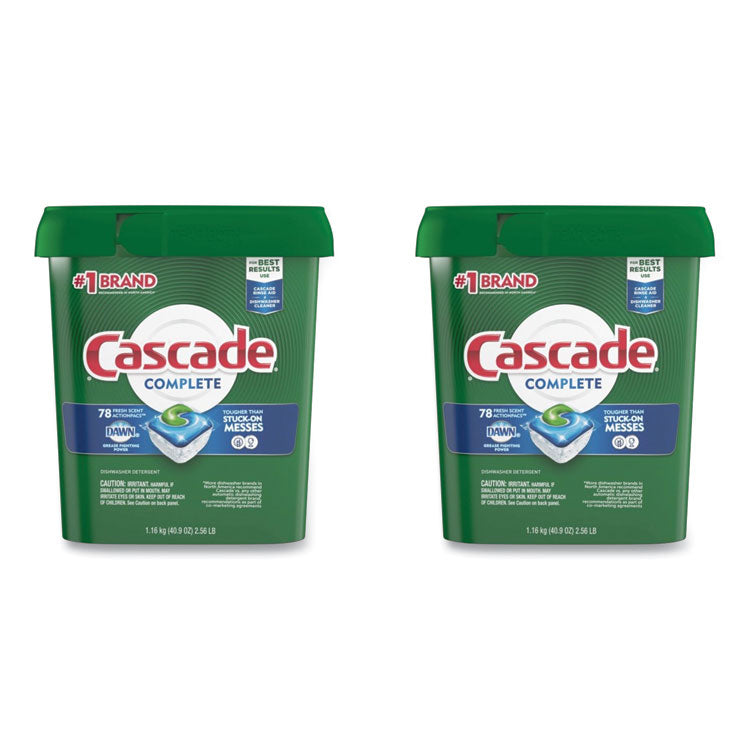 Cascade - ActionPacs, Fresh Scent, 40.9 oz Tub, 78/Tub, 2 Tubs/Carton