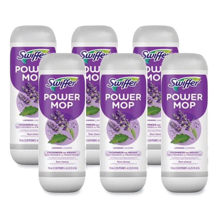 Swiffer - PowerMop Refill Cleaning Solution, Lavender Scent, 25.3 oz Refill Bottle, 6/Carton